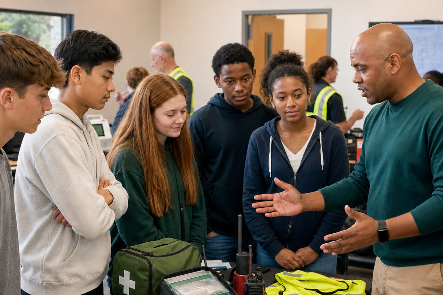 Students practicing career-readiness habits with a program facilitator